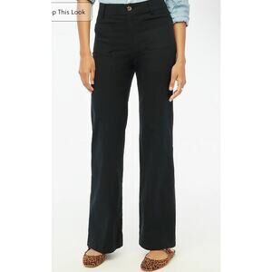 J. Crew Factory Lizzie high-rise patch-pocket wide-leg pant black size 33